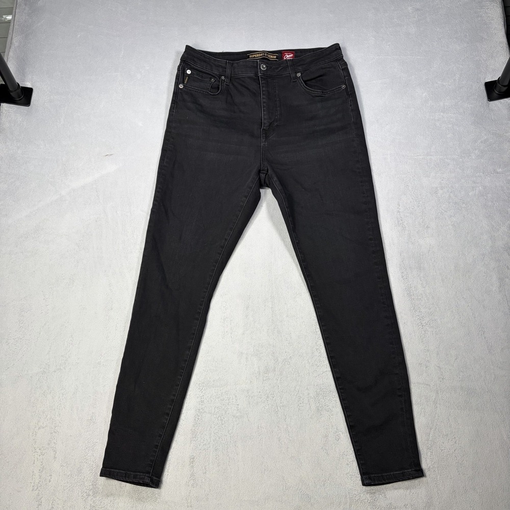 Superdry Denim Jeans Women's Size 34x30 Actual 34x27 Black Skinny High Rise